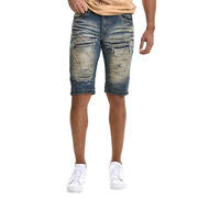 RIPPED DENIM SHORTS VINTAGE WASH