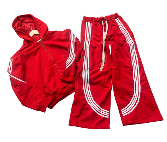 RED BAGGY STRIPE PANT