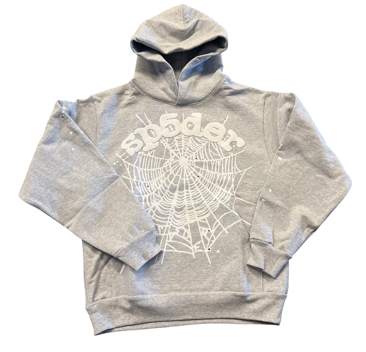 OG WEB HEATHER GRAY HOODIE SP5DER